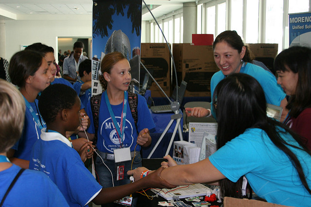 a group of children at the California STEAM Symposium
